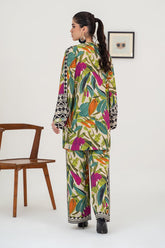2-PC Printed Raw-Silk Shirt with Trouser CPM-3-281